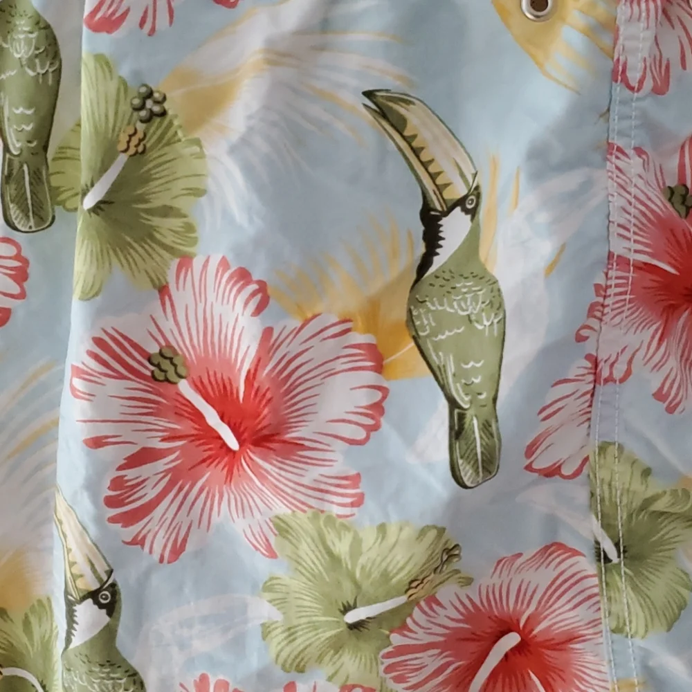 Vilebrequin toucan and floral print swim trunks